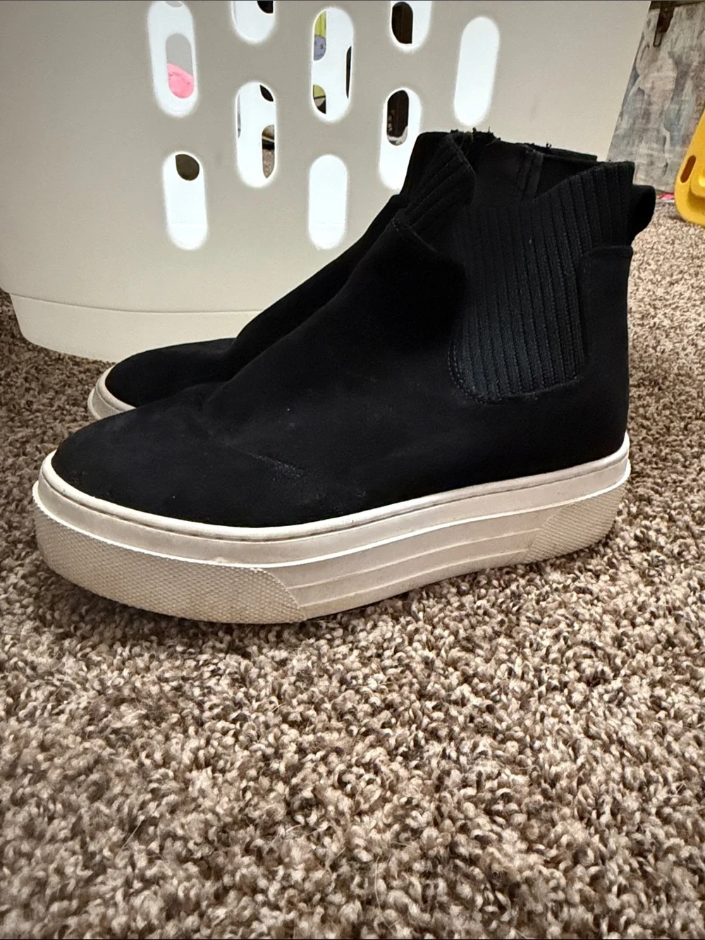 Girls Steven Madden Black Slip-On Platform Chelsea Sneakers
